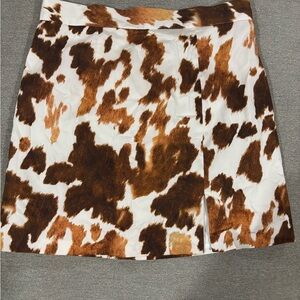 Gianni Bini Brown and Cream Cow Mini skirt